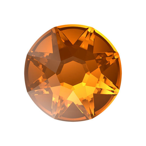 PRESTIGE Crystal, #2088 Round Flatback Rhinestone SS34, Light Amber (1 Piece)
