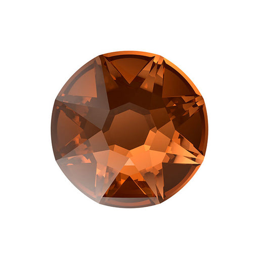 PRESTIGE Crystal, #2088 Round Flatback Rhinestone SS30, Smoked Amber (1 Piece)