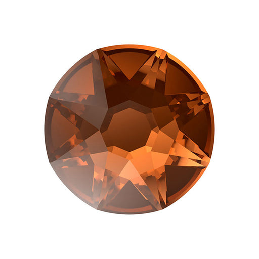 PRESTIGE Crystal, #2088 Round Flatback Rhinestone SS34, Smoked Amber (1 Piece)