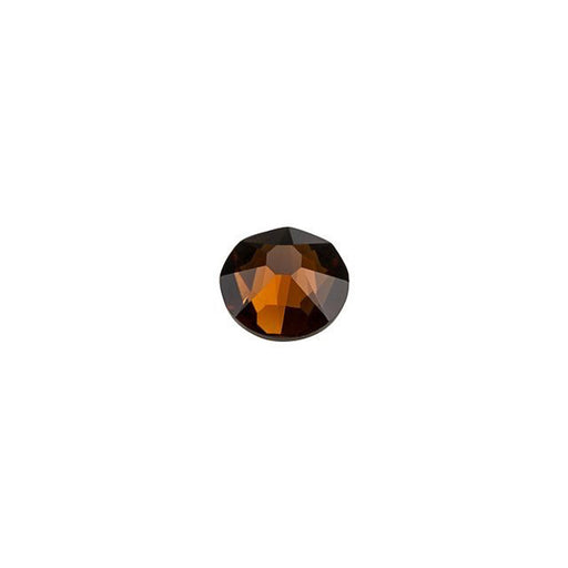 PRESTIGE Crystal, #2088 Round Flatback Rhinestone SS16, Smoked Topaz (1 Piece)