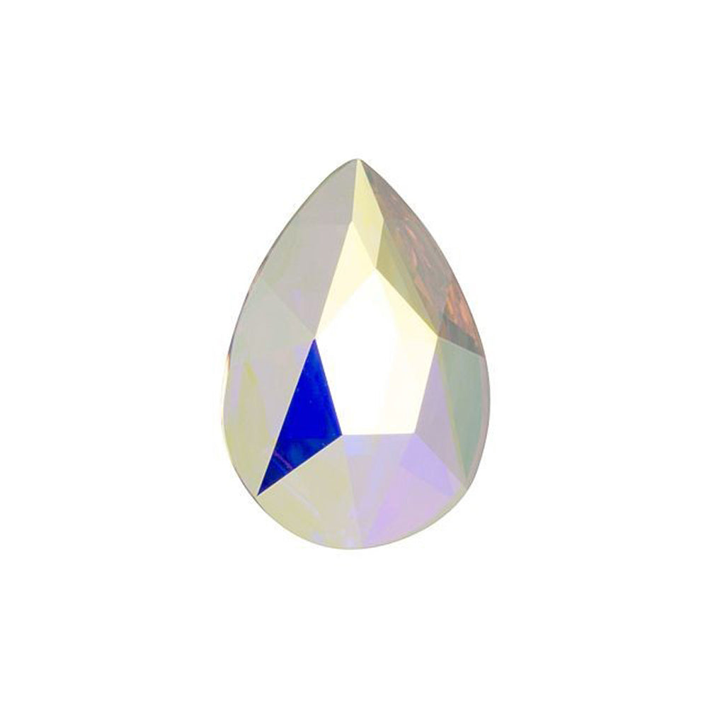 PRESTIGE Crystal, #2303 Pear Flatback Rhinestone 14mm, Crystal AB (1 Piece)