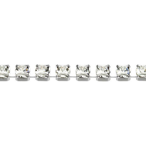 PRESTIGE Crystal Rhinestone Catch Free Cup Chain, #1088 PP18, Rhodium Plated / Crystal, by the Foot