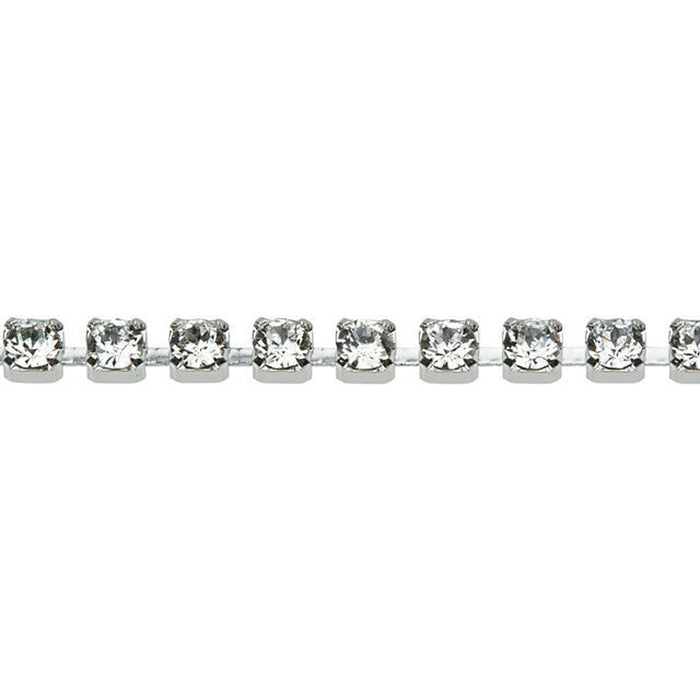 PRESTIGE Crystal Rhinestone Cup Chain, #1088 PP14, Rhodium Plated / Crystal, by the Foot