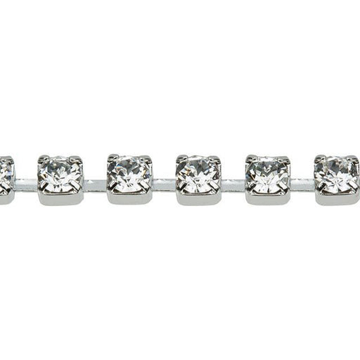 PRESTIGE Crystal Rhinestone Cup Chain, #1088 PP24, Rhodium Plated / Crystal, by the Foot