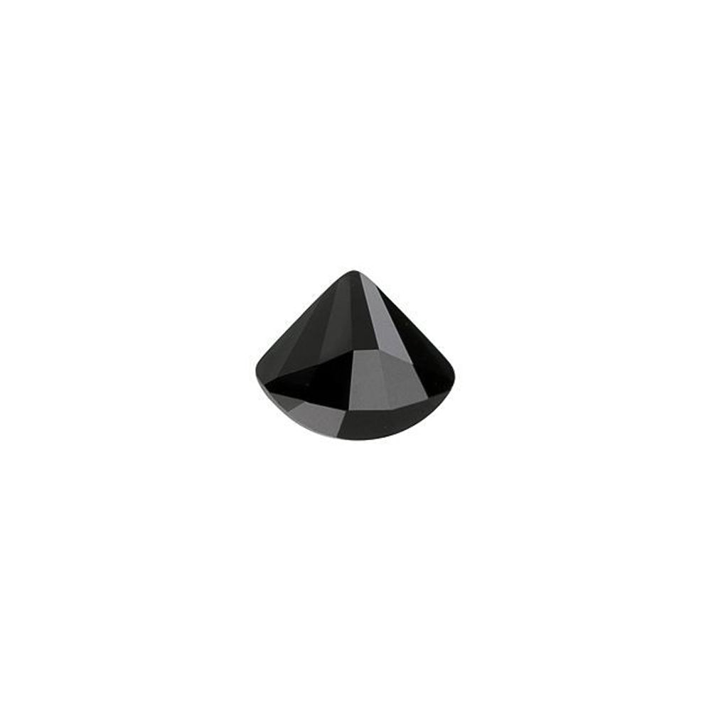 PRESTIGE Crystal, #2714 Fan Flatback Rhinestone 6mm, Jet (1 Piece)