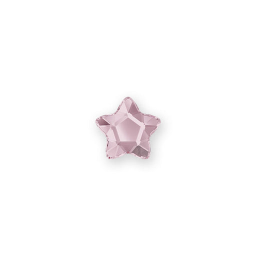 PRESTIGE Crystal, #2754 Star Flower Flatback Rhinestone 6mm, Light Rose (1 Piece)