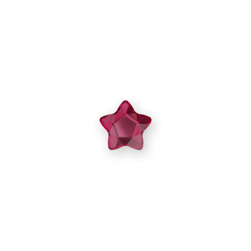 PRESTIGE Crystal, #2754 Star Flower Flatback Rhinestone 4mm, Scarlet (1 Piece)