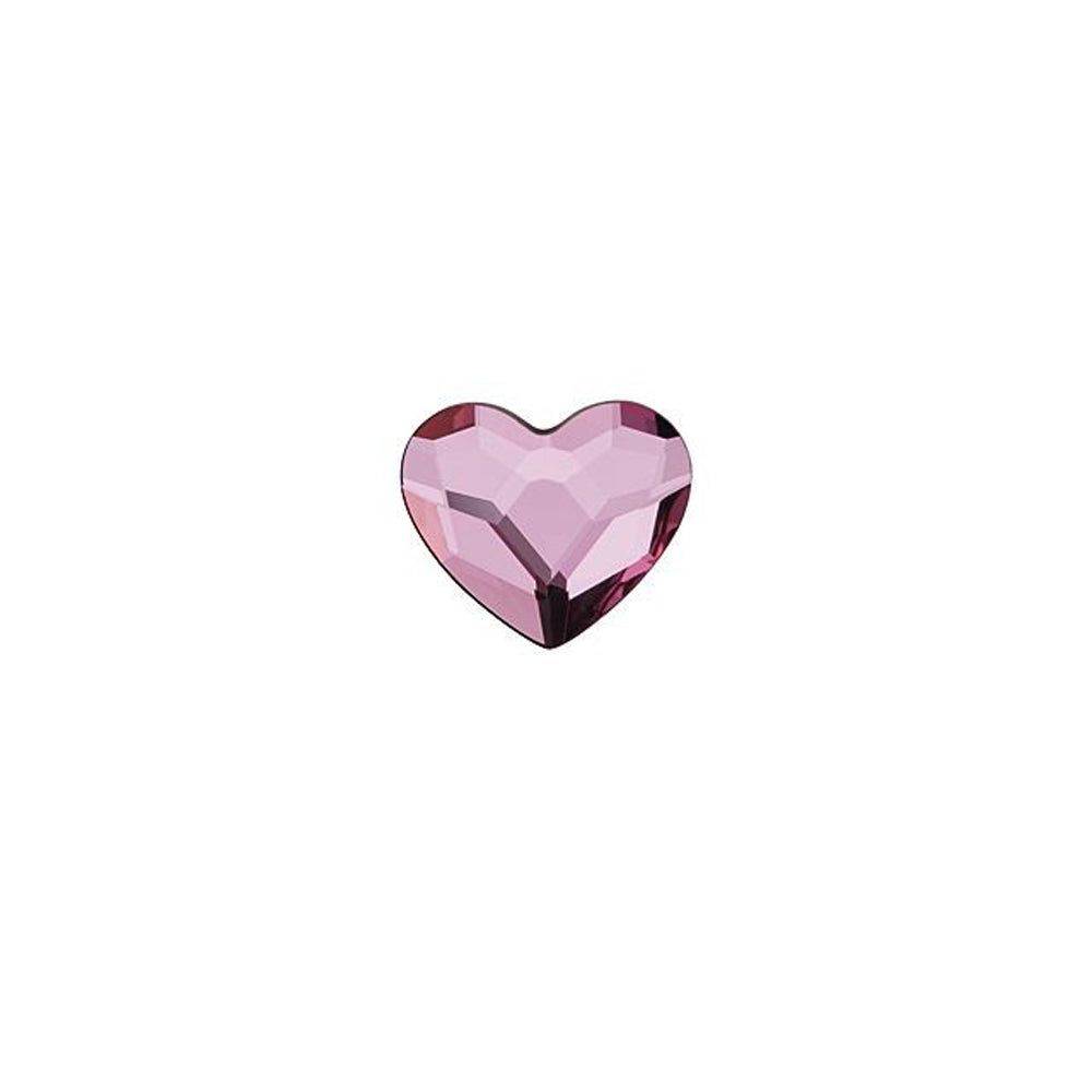 PRESTIGE Crystal, #2808 Heart Flatback Rhinestone 6mm, Antique Pink (1 Piece)