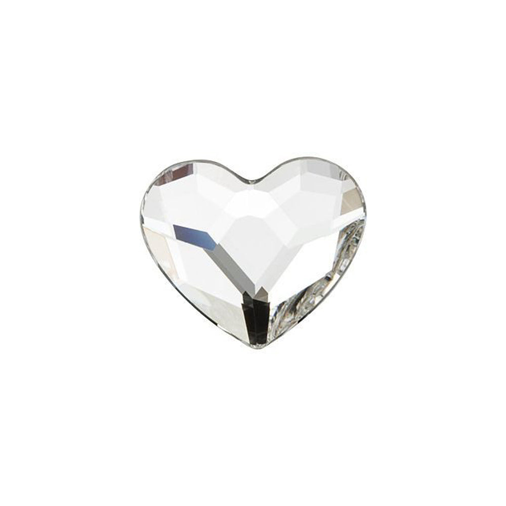 PRESTIGE Crystal, #2808 Heart Flatback Rhinestone 10mm, Crystal (1 Piece)