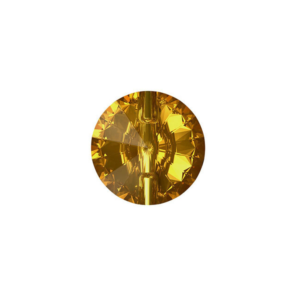 PRESTIGE Crystal, #3015 Rivoli Button 14mm, Golden Topaz (1 Piece)