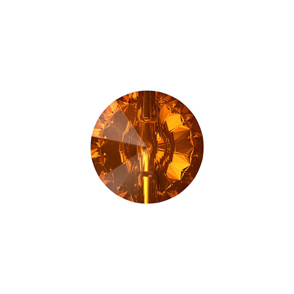 PRESTIGE Crystal, #3015 Rivoli Button 14mm, Light Amber (1 Piece)