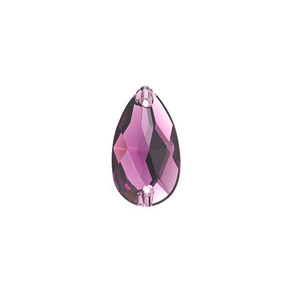 PRESTIGE Crystal, #3230 Teardrop Sew-On Stone 18mm, Amethyst (1 Piece)