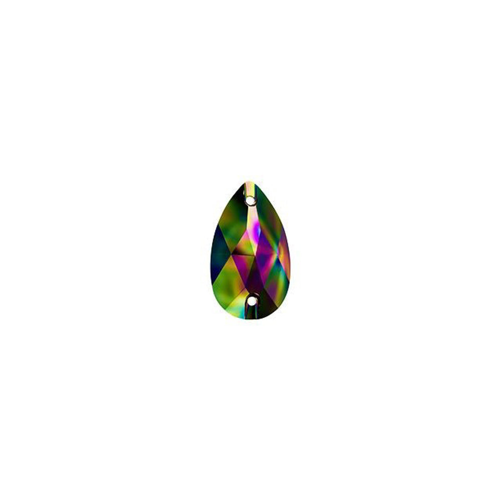 PRESTIGE Crystal, #3230 Teardrop Sew-On Stone 12mm, Crystal Rainbow Dark (1 Piece)
