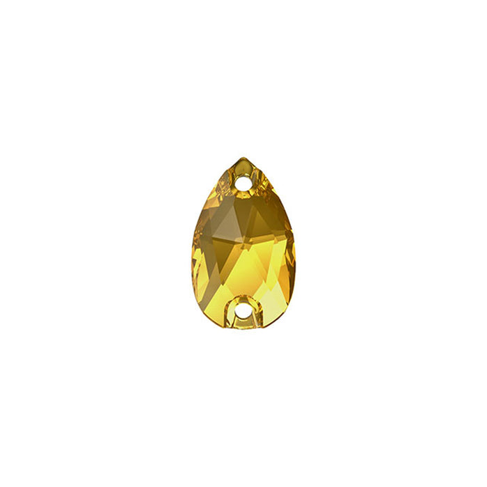 PRESTIGE Crystal, #3230 Teardrop Sew-On Stone 12x7mm, Golden Topaz (1 Piece)