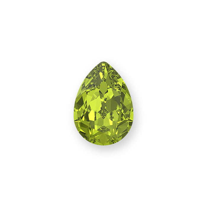 PRESTIGE Crystal, #4320 Pear Fancy Stone 14x10mm, Citrus Green (1 Piece)