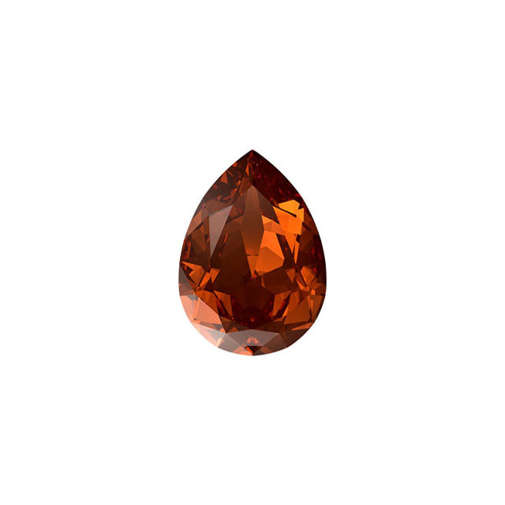 PRESTIGE Crystal, #4320 Pear Fancy Stone 18x13mm, Smoked Amber (1 Piece)
