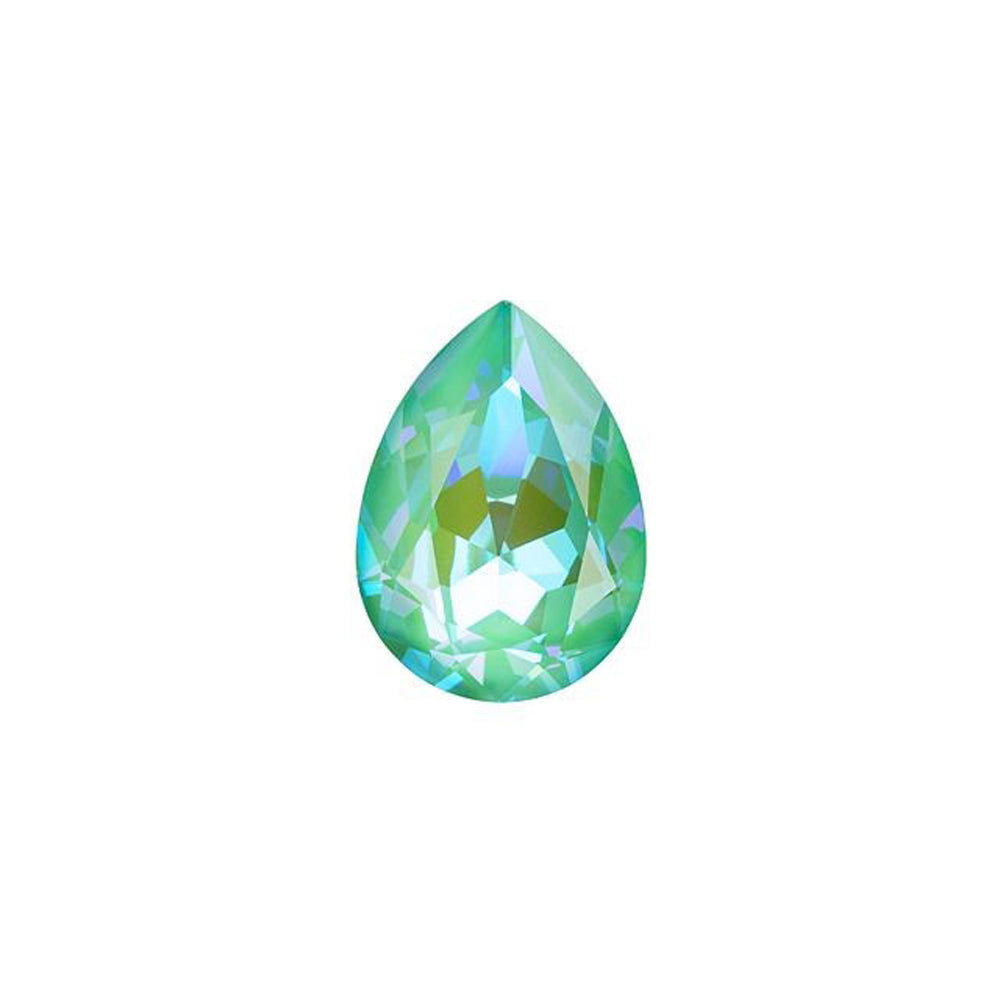 PRESTIGE Crystal, #4320 Pear Fancy Stone 14mm, Silky Sage LacquerPRO DeLite (1 Piece)