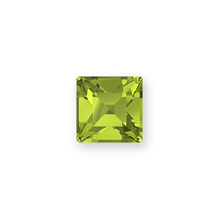 PRESTIGE Crystal, #4428 Square Fancy Stone 3mm, Citrus Green (1 Piece)