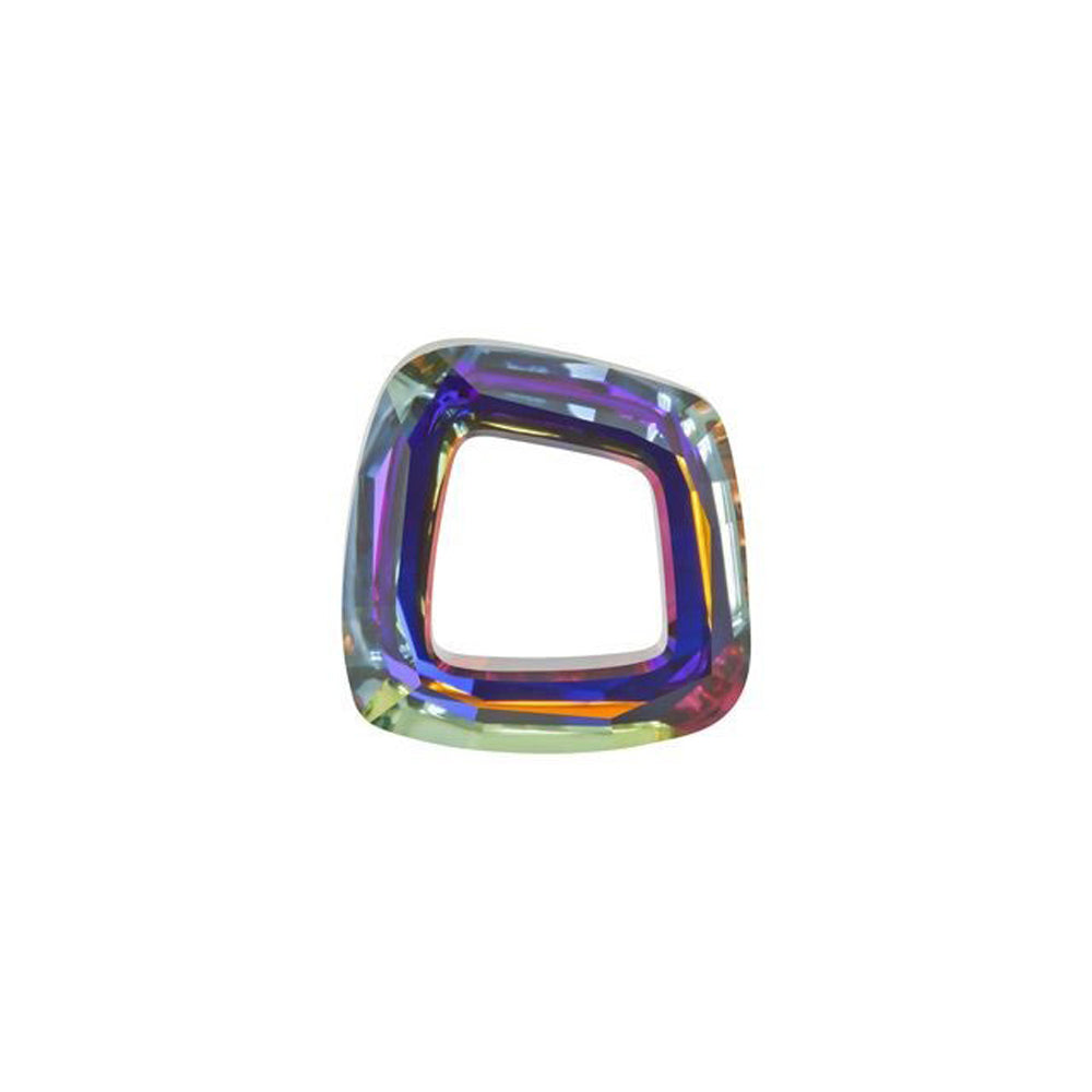 PRESTIGE Crystal, #4437 Square Ring Fancy Stone 14mm, Crystal Volcano (1 Piece)