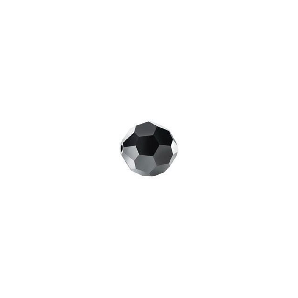 PRESTIGE Crystal, #5000 Round Bead 4mm, Jet Hematite (1 Piece)
