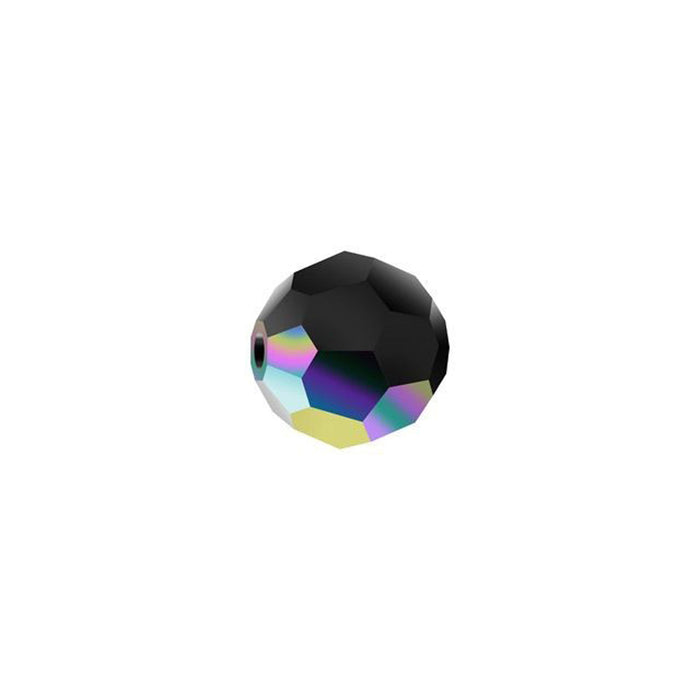 PRESTIGE Crystal, #5000 Round Bead 6mm, Jet AB (1 Piece)