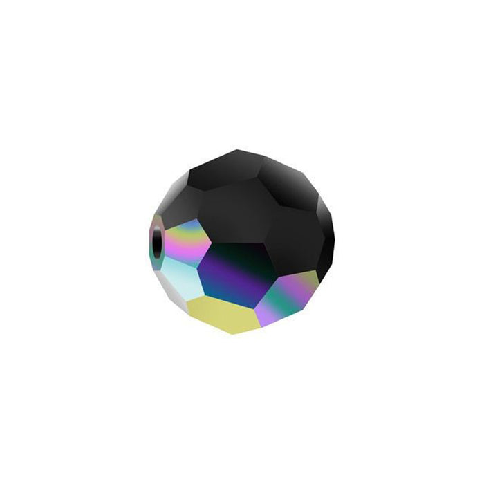 PRESTIGE Crystal, #5000 Round Bead 8mm, Jet AB (1 Piece)