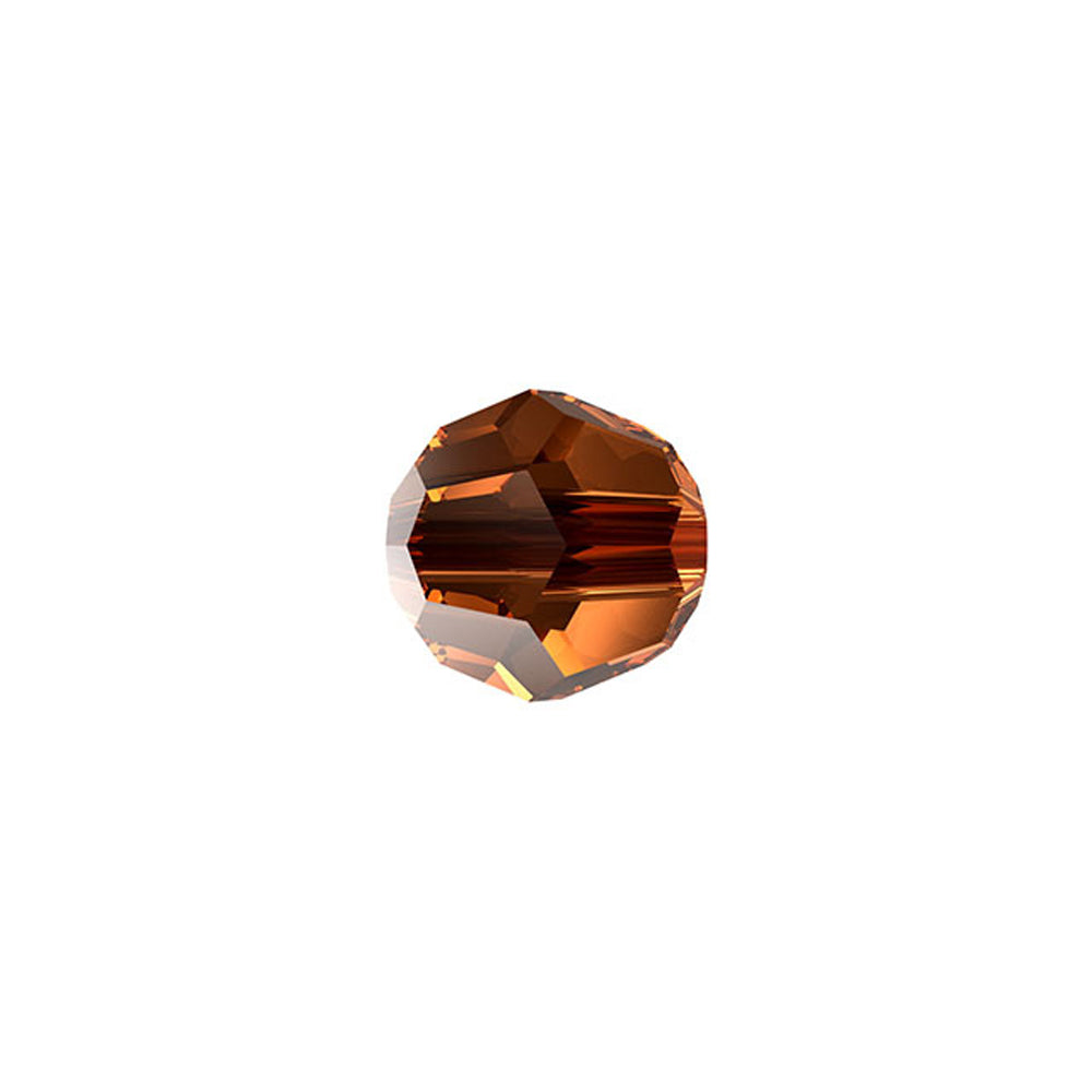 PRESTIGE Crystal, #5000 Round Bead 6mm, Smoked Amber (1 Piece)