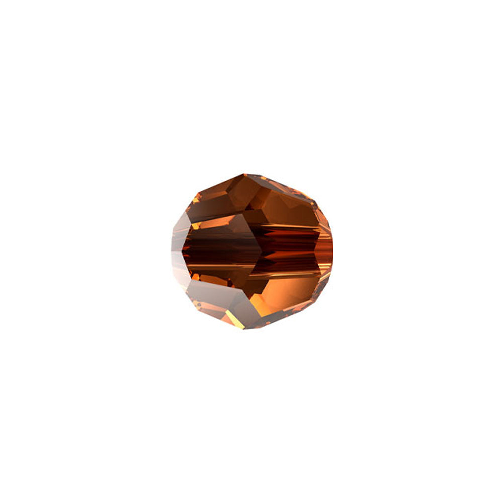 PRESTIGE Crystal, #5000 Round Bead 8mm, Smoked Amber (1 Piece)