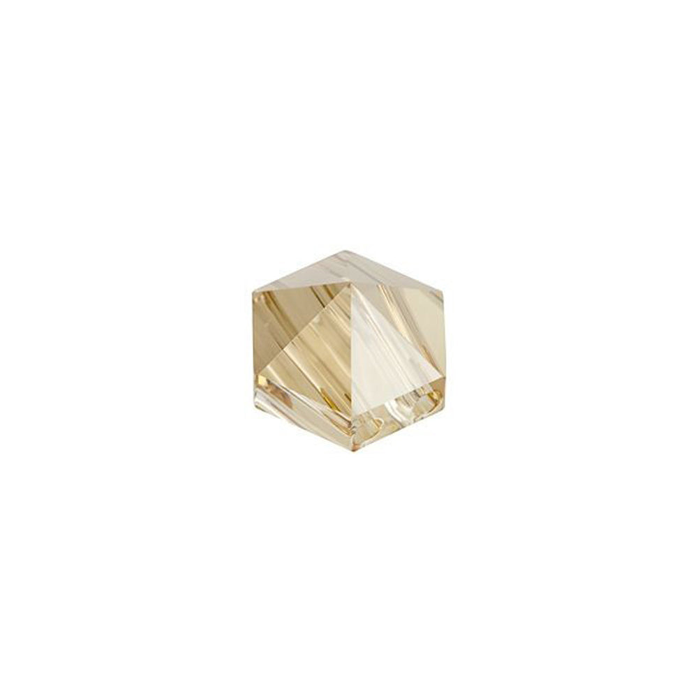 PRESTIGE Crystal, #5060 Hexagon Spike 2-Hole Bead 7.5mm, Crystal Golden Shadow (1 Piece)