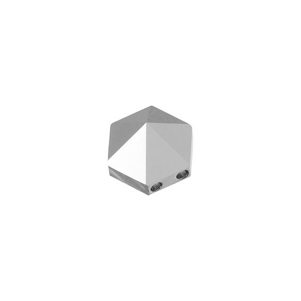 PRESTIGE Crystal, #5060 Hexagon Spike 2-Hole Bead 7.5mm, Crystal Light Chrome (1 Piece)