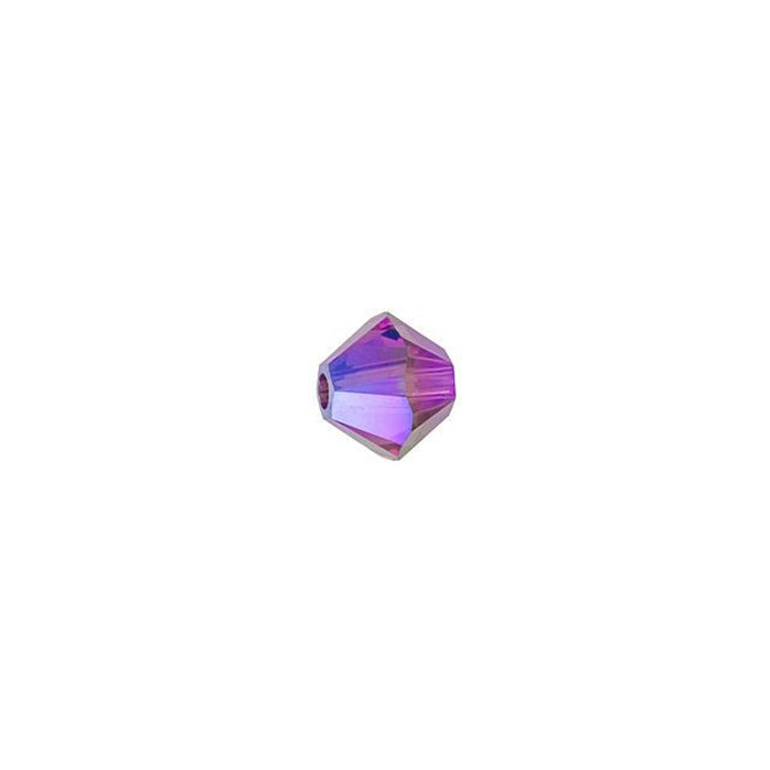 PRESTIGE Crystal, #5328 Bicone Bead 4mm, Amethyst Shimmer 2X (1 Piece)