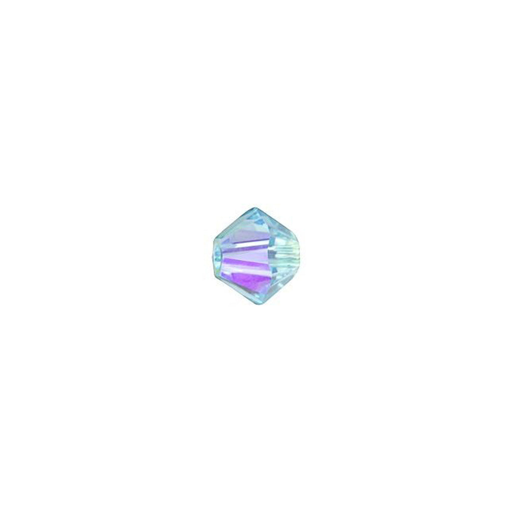 PRESTIGE Crystal, #5328 Bicone Bead 4mm, Aquamarine Shimmer 2X (1 Piece)