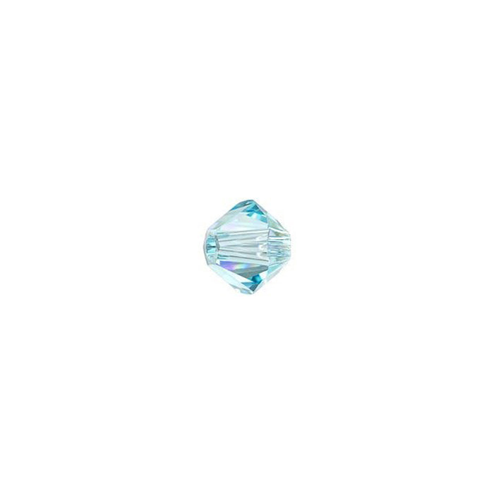 PRESTIGE Crystal, #5328 Bicone Bead 4mm, Aqua AB (1 Piece)