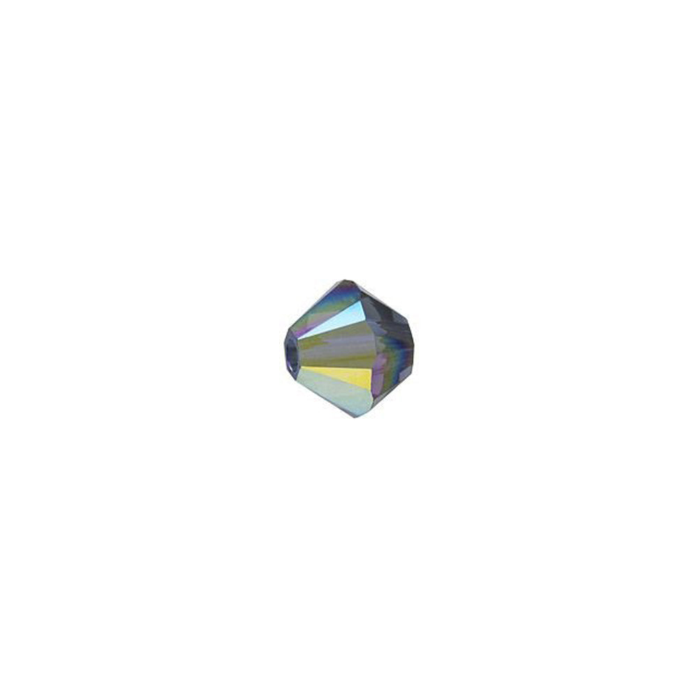 PRESTIGE Crystal, #5328 Bicone Bead 4mm, Graphite AB (1 Piece)