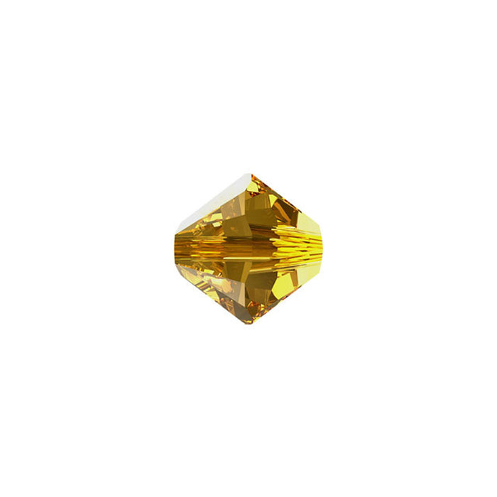 PRESTIGE Crystal, #5328 Bicone Bead 6mm, Golden Topaz (1 Piece)