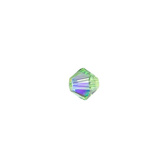 PRESTIGE Crystal, #5328 Bicone Bead 4mm, Peridot Shimmer 2X (1 Piece)