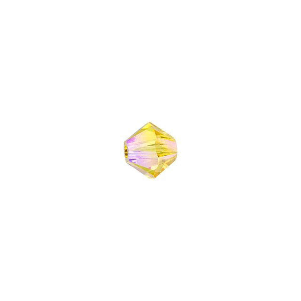 PRESTIGE Crystal, #5328 Bicone Bead 4mm, Light Topaz Shimmer 2X (1 Piece)