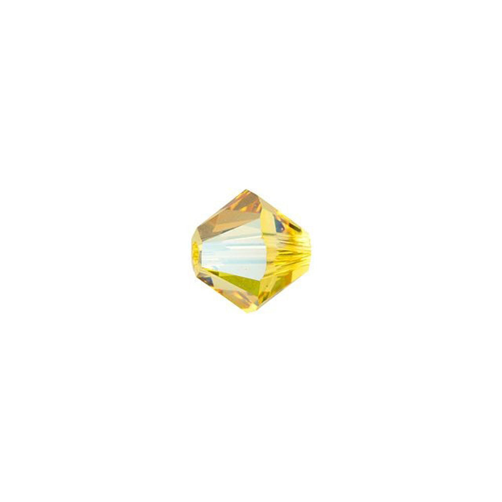 PRESTIGE Crystal, #5328 Bicone Bead 5mm, Light Topaz Shimmer (1 Piece)