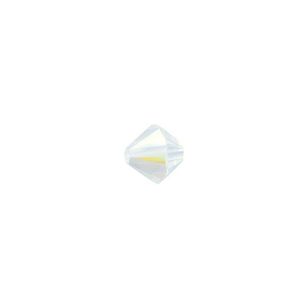 PRESTIGE Crystal, #5328 Bicone Bead 4mm, White Opal Shimmer (1 Piece)