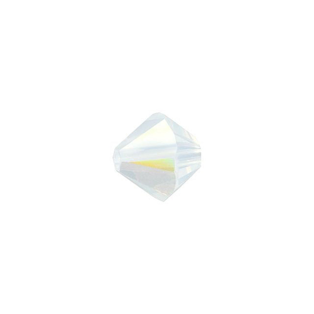 PRESTIGE Crystal, #5328 Bicone Bead 6mm, White Opal Shimmer (1 Piece)