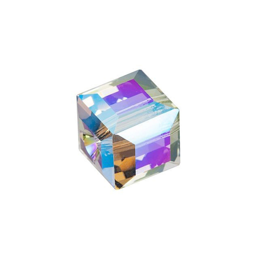PRESTIGE Crystal, #5601 Faceted Cube Bead 8mm, Black Diamond Shimmer B (1 Piece)