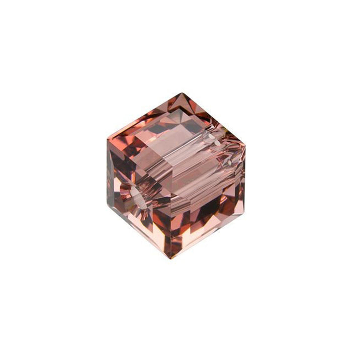 PRESTIGE Crystal, #5601 Faceted Cube Bead 8mm, Blush Rose (1 Piece)