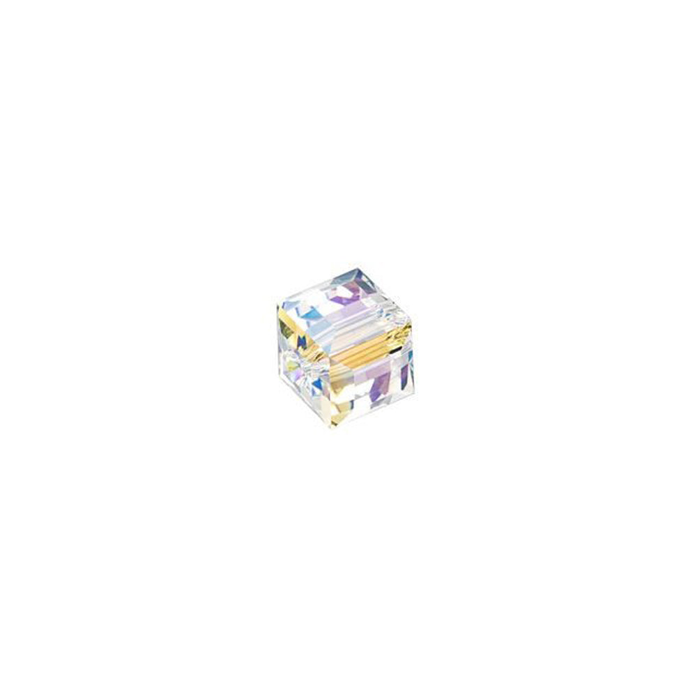PRESTIGE Crystal, #5601 Faceted Cube Bead 4mm, Crystal Shimmer (1 Piece)