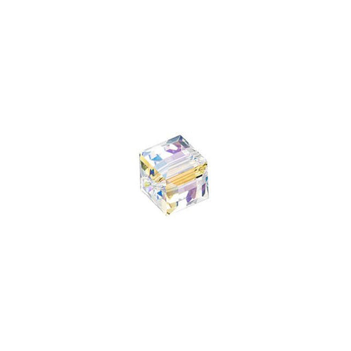 PRESTIGE Crystal, #5601 Faceted Cube Bead 4mm, Crystal Shimmer (1 Piece)