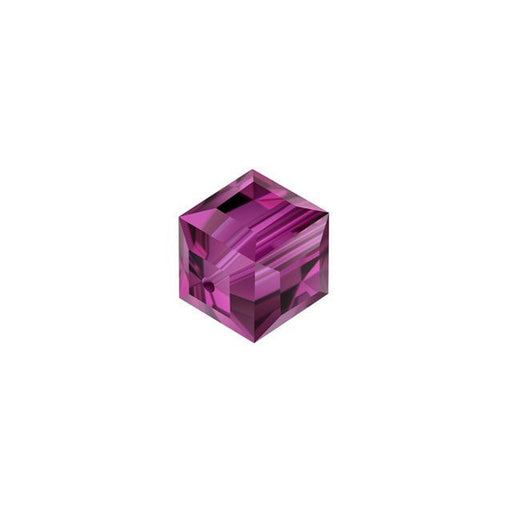 PRESTIGE Crystal, #5601 Faceted Cube Bead 6mm, Fuchsia (1 Piece)