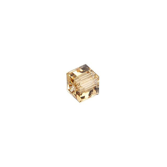 PRESTIGE Crystal, #5601 Faceted Cube Bead 4mm, Light Colorado Topaz (1 Piece)
