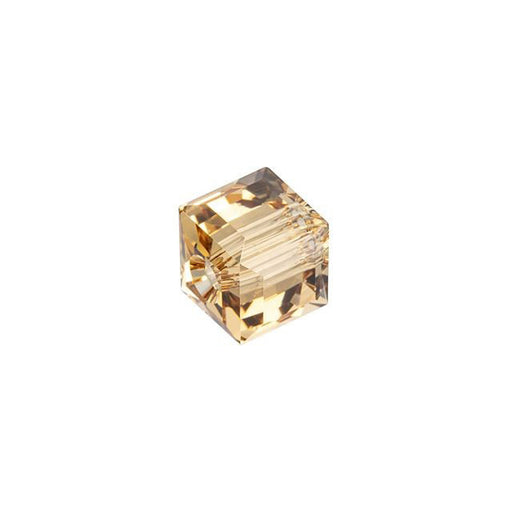 PRESTIGE Crystal, #5601 Faceted Cube Bead 6mm, Light Colorado Topaz (1 Piece)