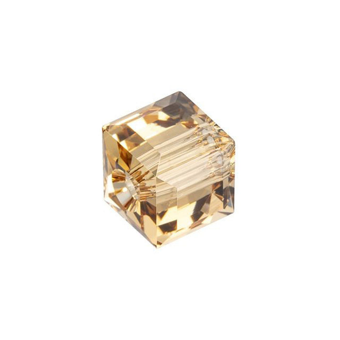 PRESTIGE Crystal, #5601 Faceted Cube Bead 8mm, Light Colorado Topaz (1 Piece)