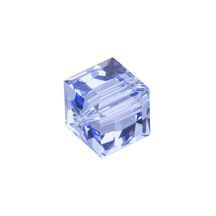 PRESTIGE Crystal, #5601 Faceted Cube Bead 8mm, Light Sapphire (1 Piece)