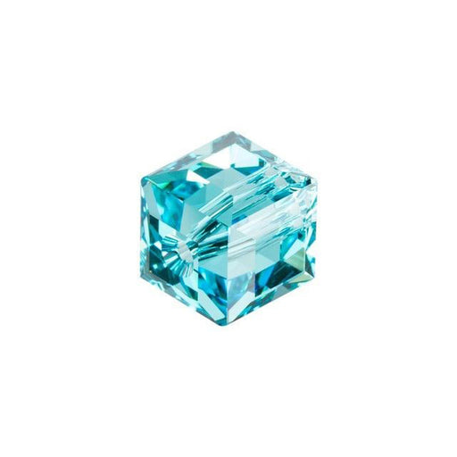 PRESTIGE Crystal, #5601 Faceted Cube Bead 8mm, Light Turquoise (1 Piece)